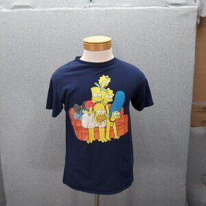 MENS THE SIMPSONS FAMILY NAVY BLUE T-SHIRT SIZE S